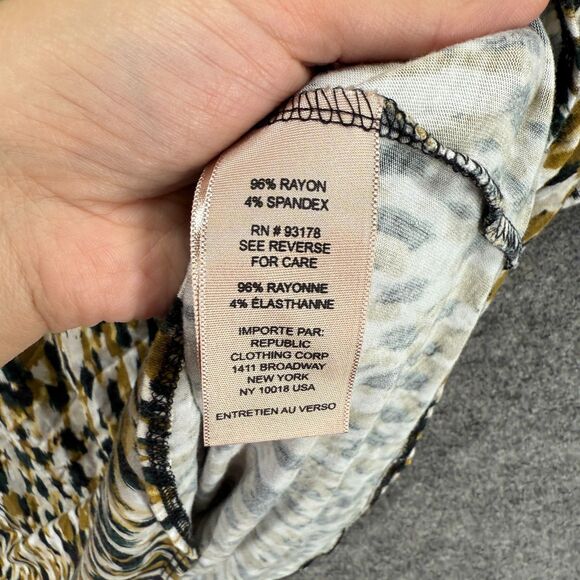 Philosophy T-Shirt Women 2X Plus Black Geometric Short Sleeve Round Neck Rayon - Picture 4 of 7